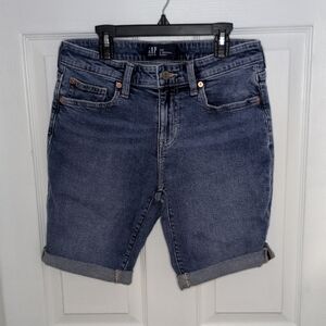 GAP Jeans 2/26 9" Bermuda Modest Rolled-Cuff Denim Shorts Classic Casual Summer